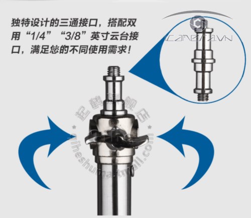 Chân đèn inox Qihe J288S 2.8m quay phim, chụp ảnh cho studio