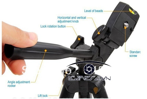 Chân máy ảnh cỡ nhỏ Tripod 3 way panhead Zhuoyue Y-334 1.02m