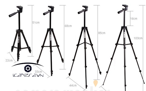 Chân máy ảnh cỡ nhỏ Tripod 3 way panhead Zhuoyue Y-334 1.02m