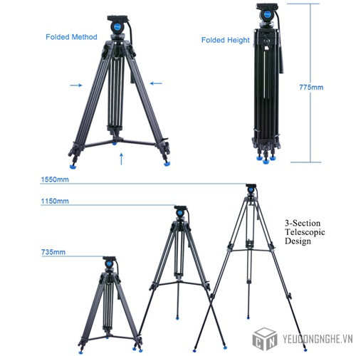 Chân máy quay Benro KH25N Video Tripod