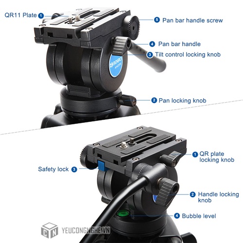 Chân máy quay Benro KH25N Video Tripod