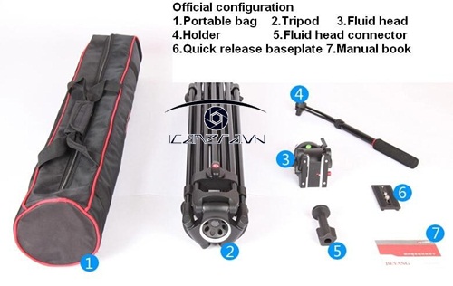 Chân máy quay chuyên nghiệp professional tripod panhead Jieyang JY-0508AM