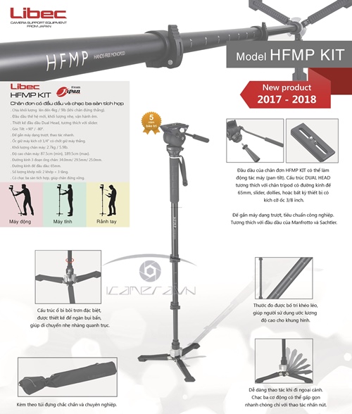 Chân máy Monopod Libec HFMP quay phim pro cao 1.9m
