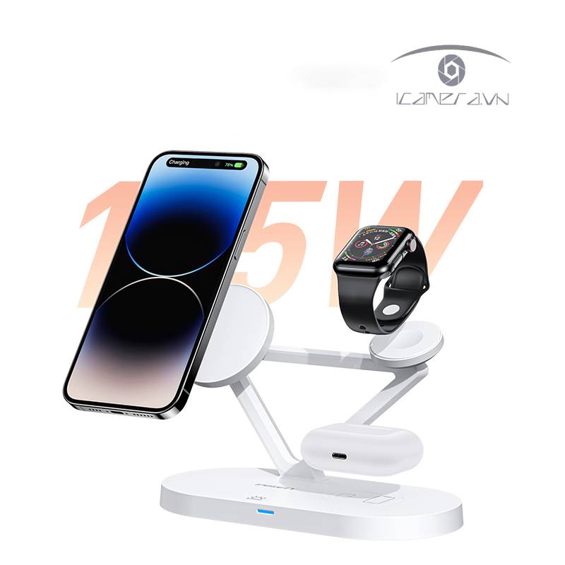 Sạc không dây 3 trong 1 PISEN PRO - WIRELESS 3-IN-1 Night Light