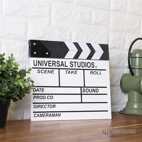 Clapboard gỗ màu trắng 30x27cm hỗ trợ quay phim CB-3027