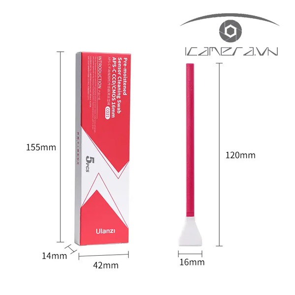 Ulanzi CO21 APS-C Bộ tăm bông làm sạch cảm biến Sencor Cleaning Swab 16mm