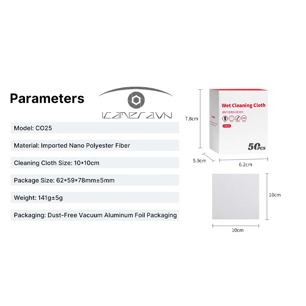 Ulanzi CO25 - Vải lau ống kính sợi mật độ cao 50 chiếc