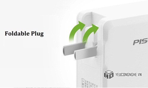 Củ sạc 4 cổng USB 1A và 2A chính hãng Pisen TS-C054