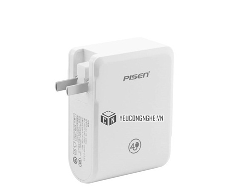 Củ sạc 4 cổng USB 1A và 2A chính hãng Pisen TS-C054