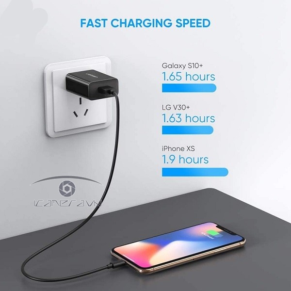 Củ sạc nhanh 18W cổng USB hỗ trợ Quick Charge 3.0 Ugreen 60495