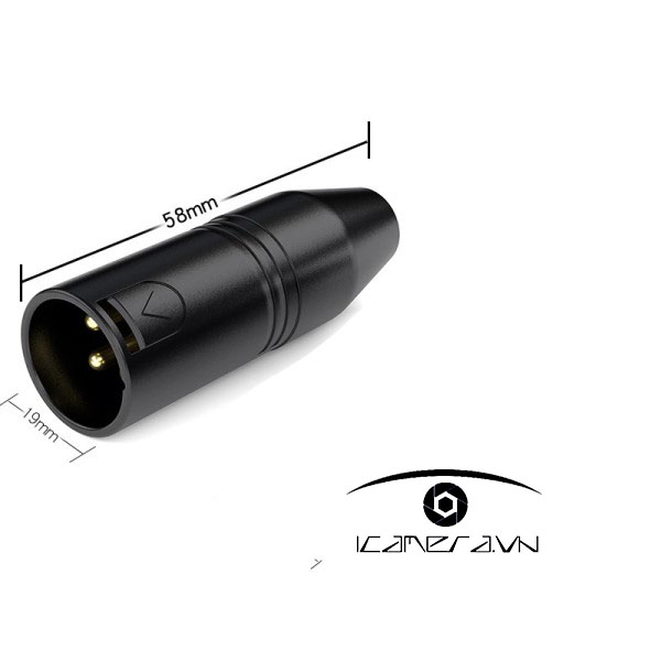 Giắc Choseal CXLR male chuyển đổi sang 3.5mm TRS female