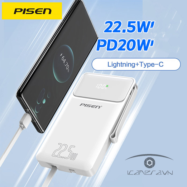 Sạc dự phòng Pisen POWERLink Square 22.5W - TP-D067