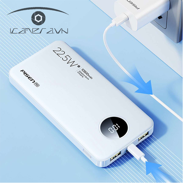 Pin dự phòng Pisen Pro Power Cube 22.5W 10500mAh TS-D300