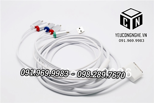 Cáp chuyển đổi ra Tivi AV Component từ iPhone iPad iPod 30-pin