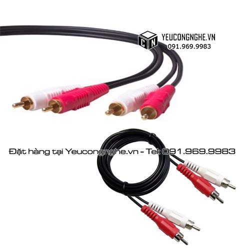 Cáp nối hai cổng hình ảnh đầu đực 2RCA dài 1.5m giá rẻ