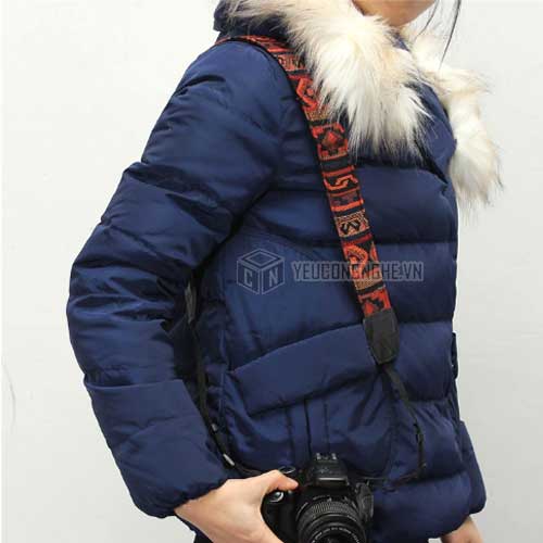 Dây đeo máy ảnh họa tiết thổ cẩm cho Canon Nikon Sony Lynca LC01