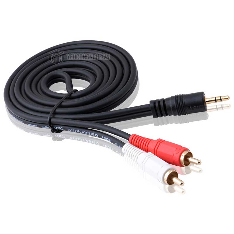 Dây cáp loa đầu 3.5mm ra 2 hoa sen AV dài 3m