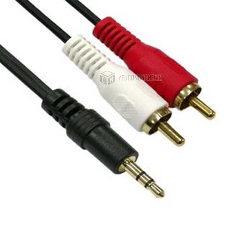 Dây cáp loa đầu 3.5mm ra 2 hoa sen AV dài 3m