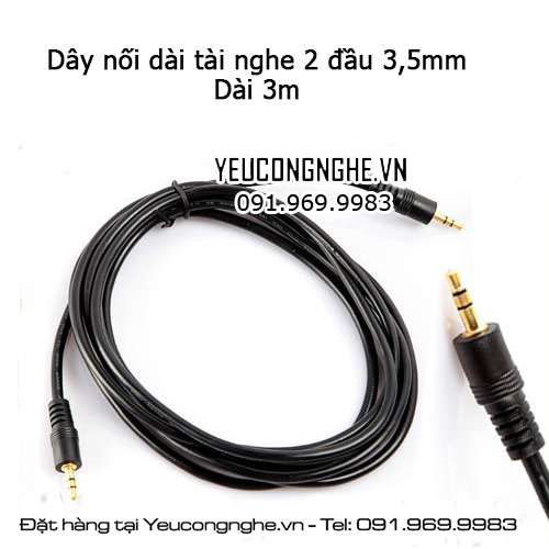 Cáp 2 đầu 3.5mm dài 3m giá rẻ tại Hà Nội