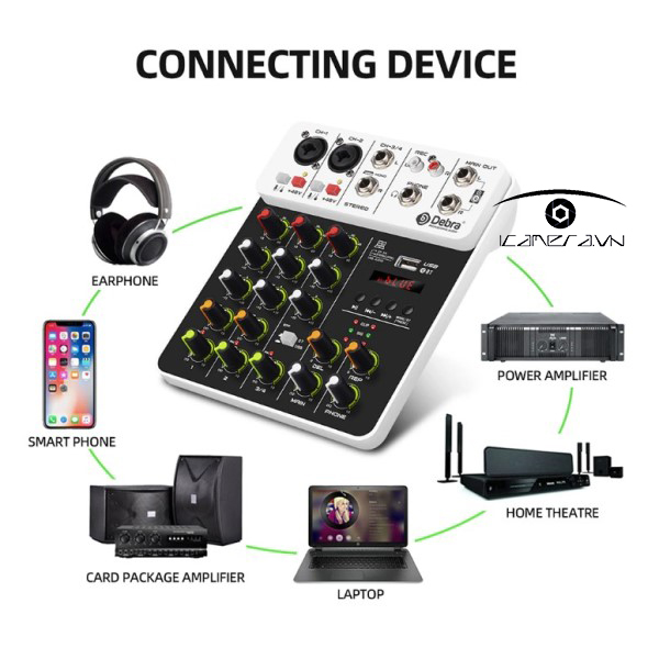 Bàn trộn âm thanh karaoke liền Sound Card Debra V4