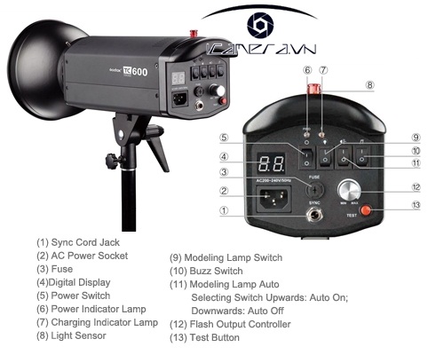 Đèn Flash Godox cho studio đèn nháy chụp ảnh TC600