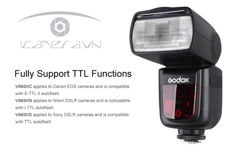 Đèn Flash Godox cho Canon V860II TTL kèm pin Lithium-ion