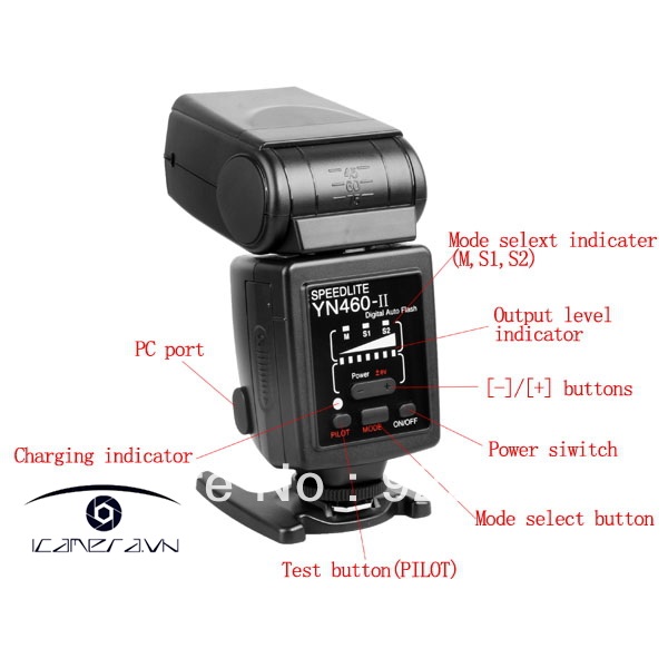 Đèn flash speedlite Yongnuo YN-460 II cho máy ảnh Canon Nikon Pentax Olympus