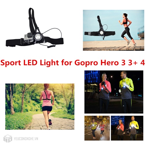 Đèn gắn gopro chạy chụp ảnh thể thao suptig