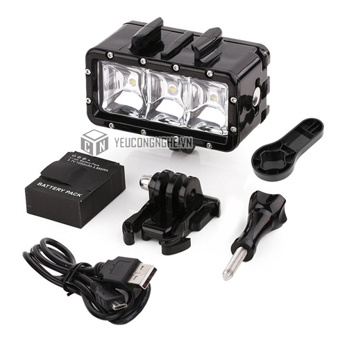 Đèn LED chống nước, lặn biển cho Gopro kèm pin sạc GL-30