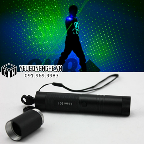 Bút laser giá rẻ mini nhỏ gọn chiếu tia sáng xanh model 301