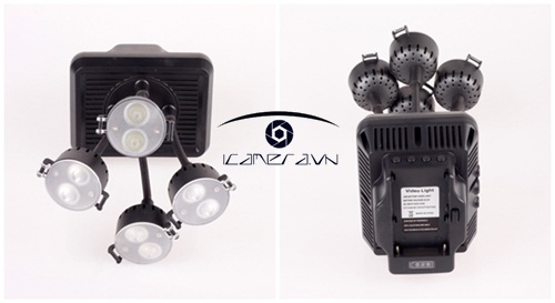 Đèn led máy ảnh DSLR 4 tay xoay hướng linh hoạt Shoot XT-4 6300K