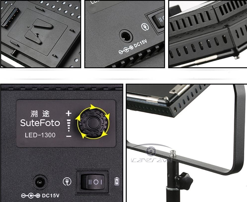 Đèn led studio 1300 bóng Sutefoto 1300A Pro sáng liên tục sử dụng trong trường quay