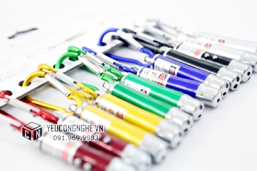 Đèn pin laser, led, tia cực tím móc khóa mini