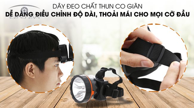 Đèn pin đội đầu Điện Quang Pin sạc, 1W model ĐQ PFL13 R BLO