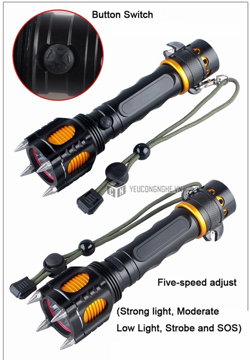 Đèn pin led kèm phá kính, cắt dây thoát hiểm Power Style WY1446