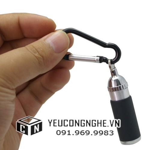 Đèn pin led móc khóa mini đầu tròn