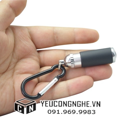 Đèn pin led móc khóa mini đầu tròn