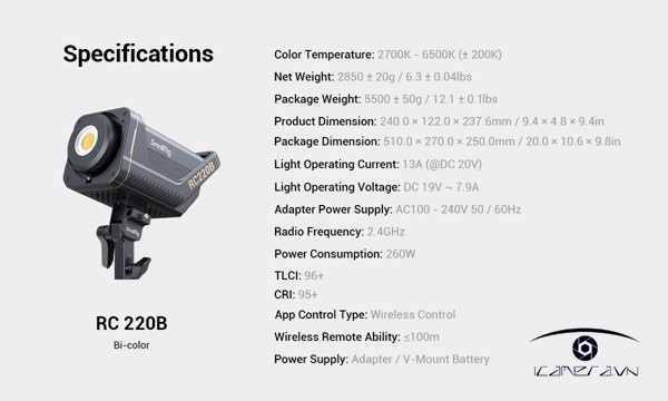 Đèn rọi SmallRig RC 220B - Point-Source Video