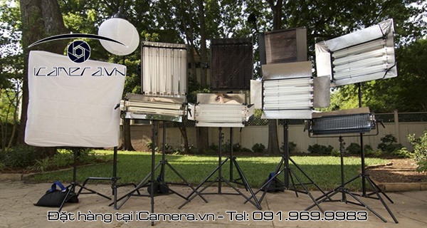 Đèn kino 6 bóng trắng quay phim chụp ảnh chuyên nghiệp barn door sần