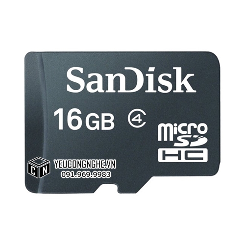 Thẻ nhớ Sandisk 16GB micro SDHC class 4 tốc độ cao chính hãng