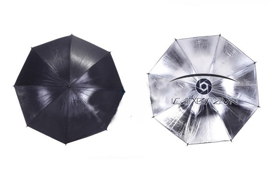 Dù hắt sáng trắng đen bán kính 43cm