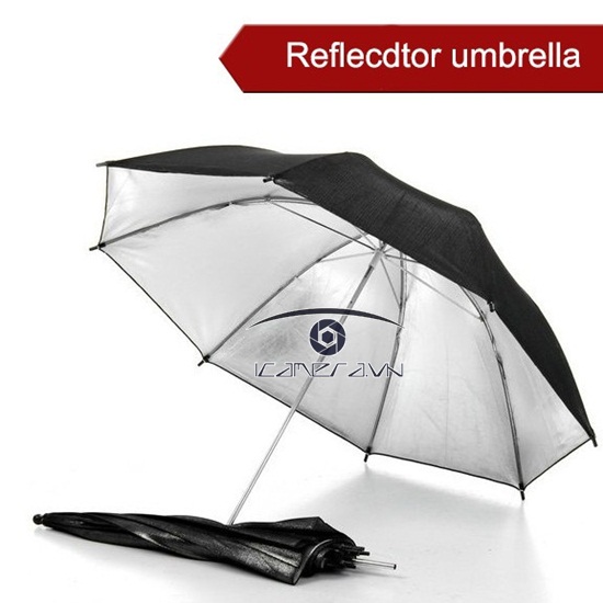 Dù hắt sáng trắng đen bán kính 43cm