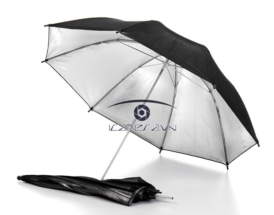 Dù hắt sáng trắng đen bán kính 43cm