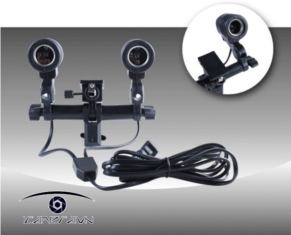 Đui đèn đôi có lỗ gài ô E27