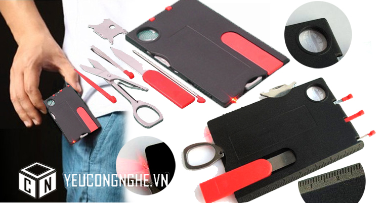 Kit dụng cụ đa năng 9 trong 1 nhỏ bằng card visit