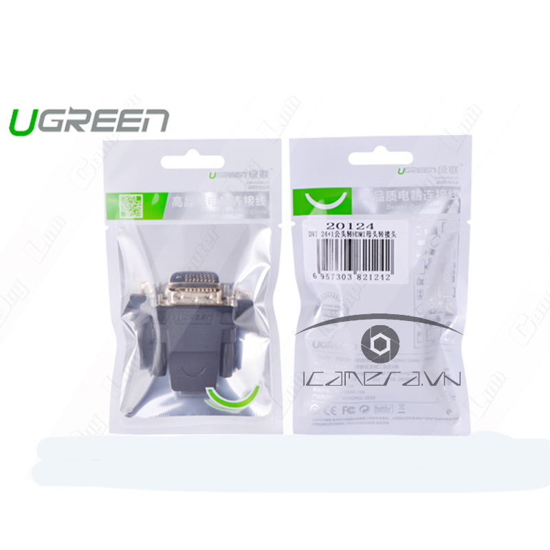 Đầu chuyển đổi DVI (24+1) sang HDMI (âm) Ugreen 20124 chính hãng