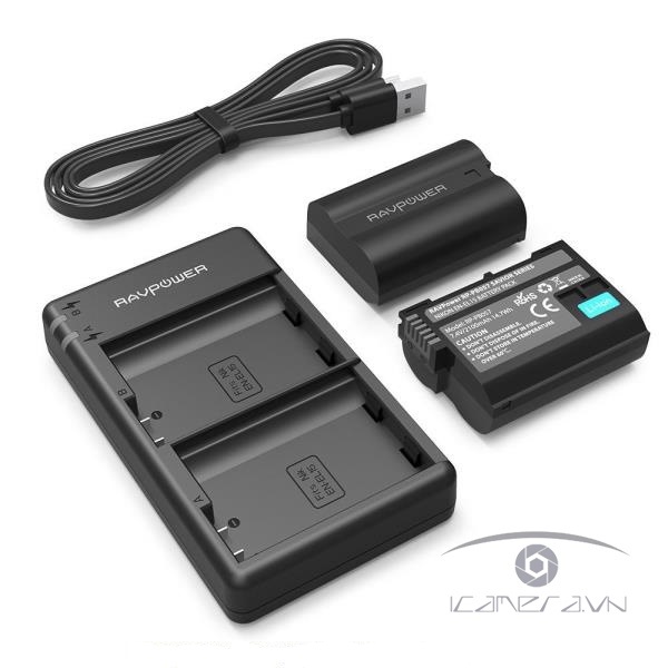 Combo 2 pin 1 sạc RavPower EN-EL15