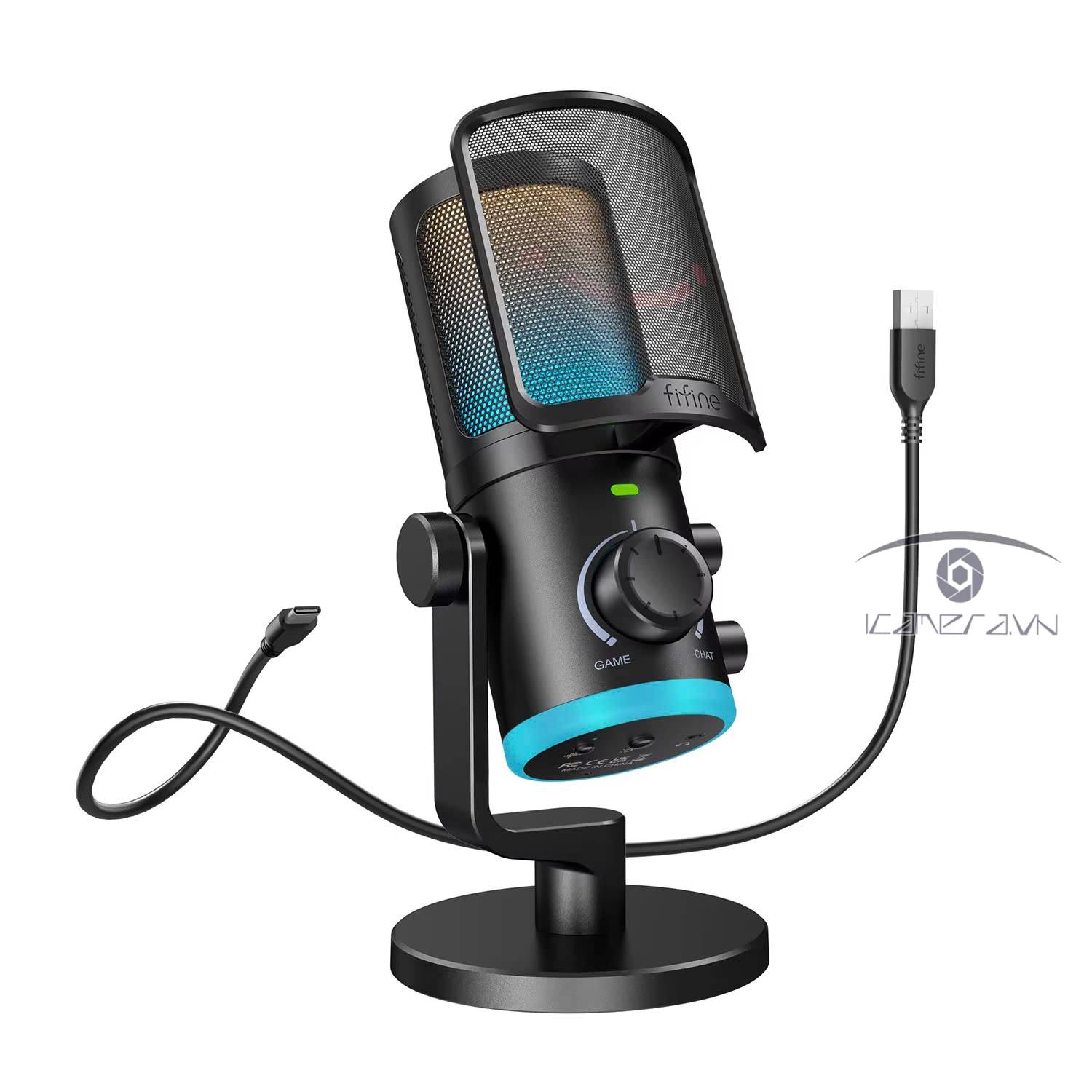 Fifine AM6 Micro RGB cho Gaming/Streaming/Podcast