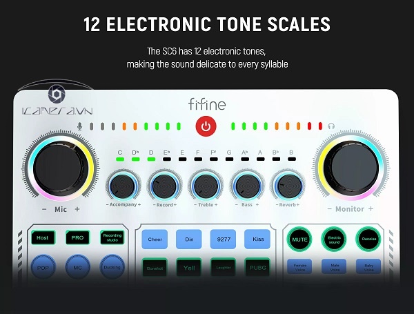 Fifine SC6 - Bộ trộn âm thanh không dây