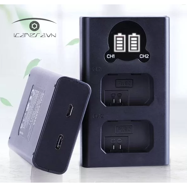 Sạc pin đôi LCD NP-FW50 Kingma